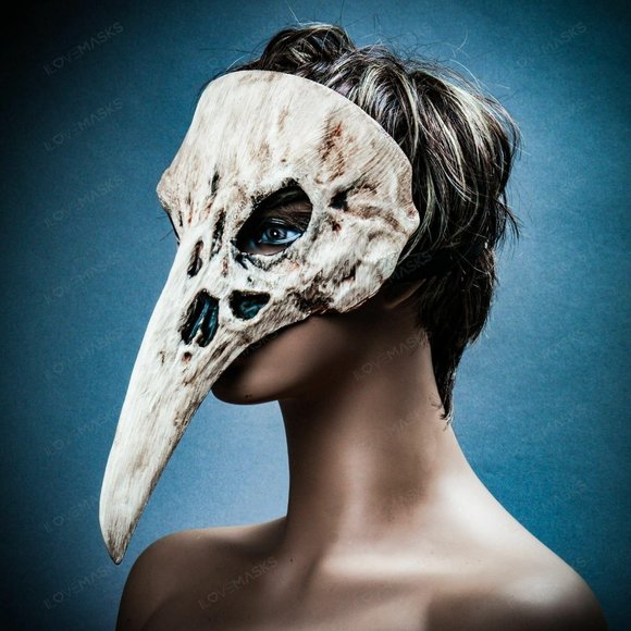Halloween Raven Bird Realistic Skull Masquerade - Picture 4 of 10